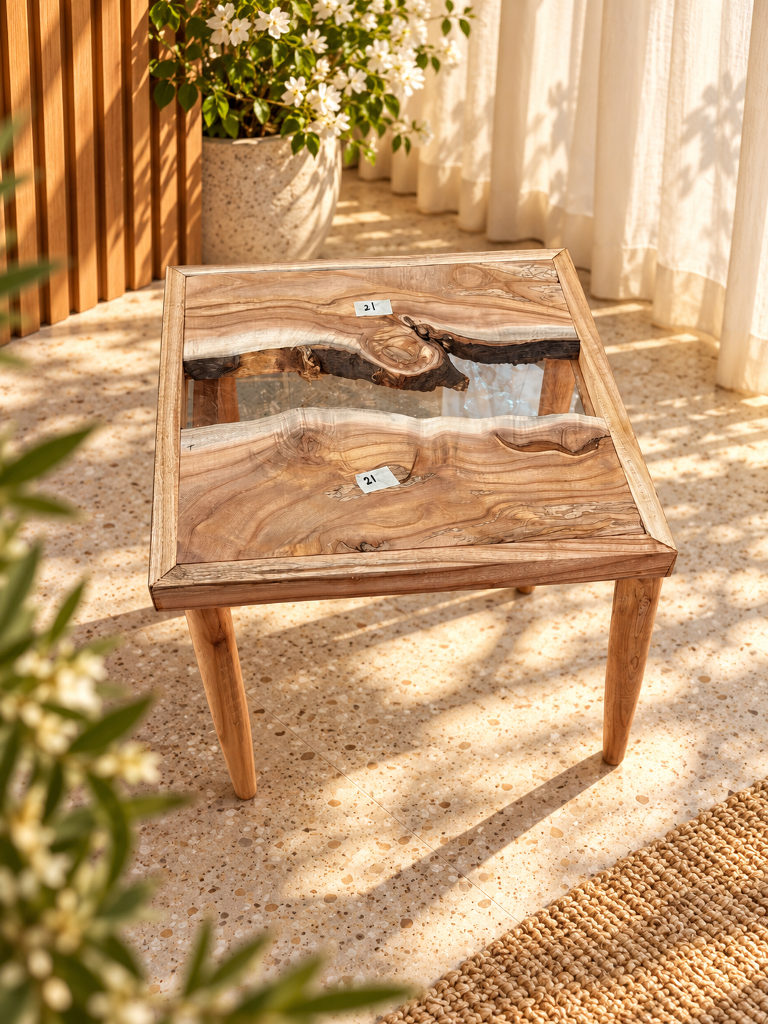 17x17" Wood River Table Base with Legs [Style 21]