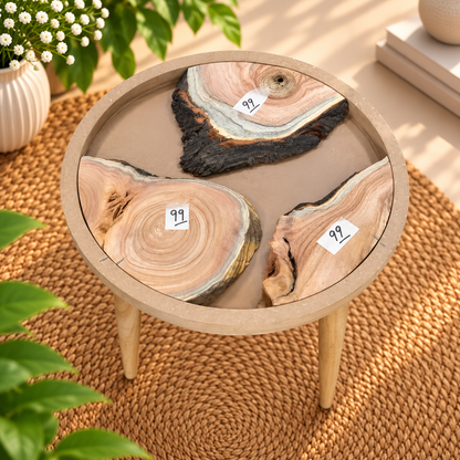 16" Framed Round River Table with Wooden Legs [Style 99]
