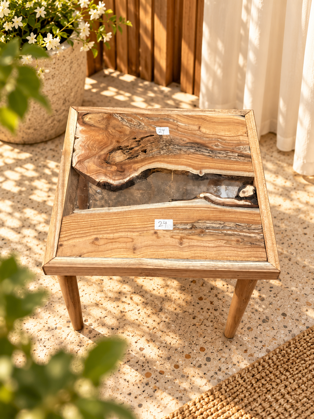 17x17" Wood River Table Base with Legs [Style 24]