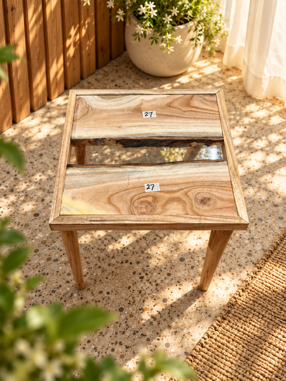 17x17" Wood River Table Base with Legs [Style 27]