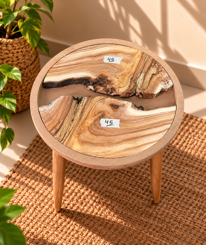 16" Framed Round River Table with Wooden Legs [Style 45]