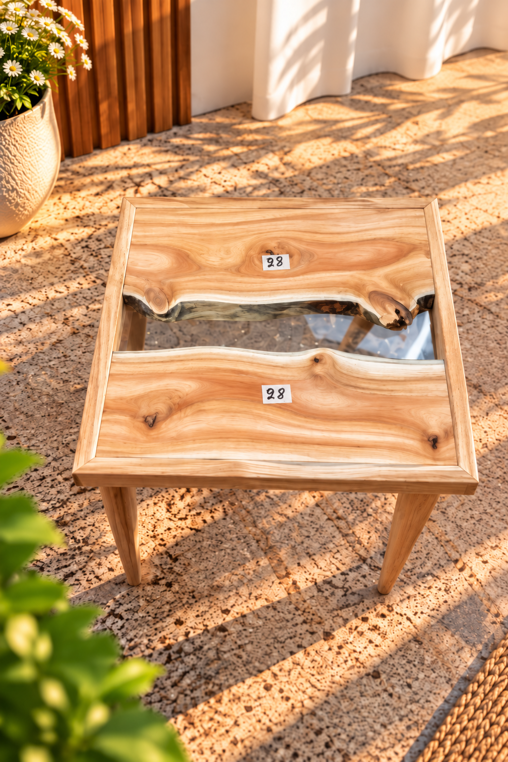 17x17" Wood River Table Base with Legs [Style 28]