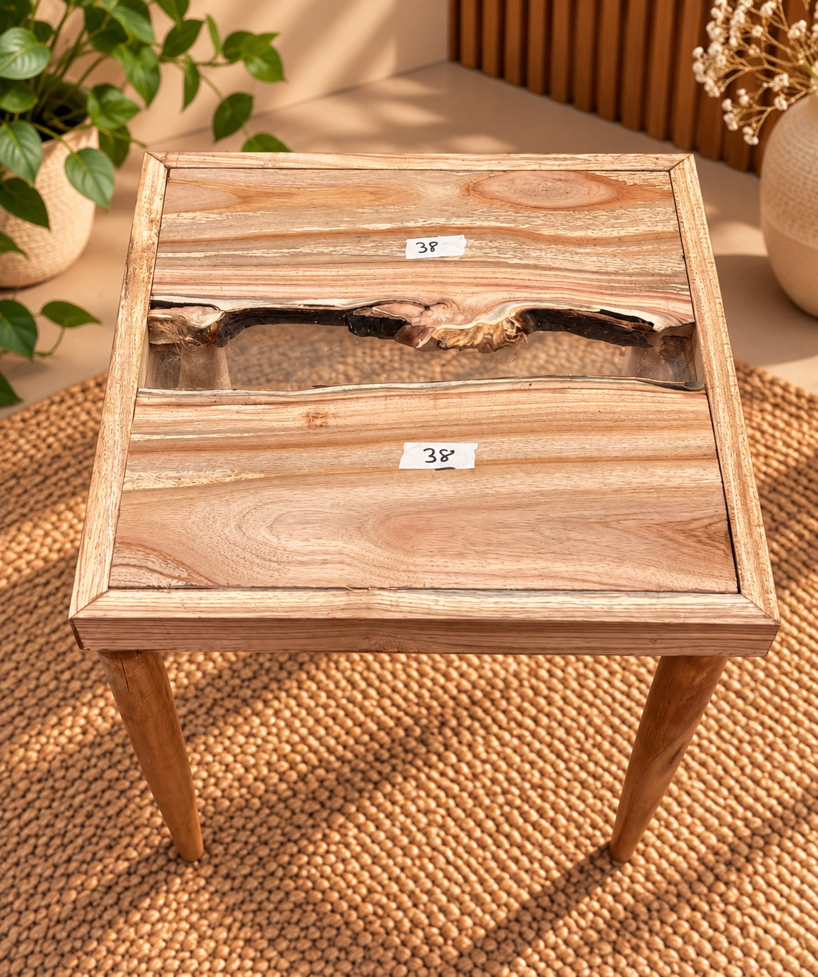 17x17" Wood River Table Base with Legs [Style 38]