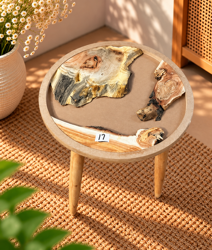 16" Framed Round River Table with Wooden Legs [Style 17]
