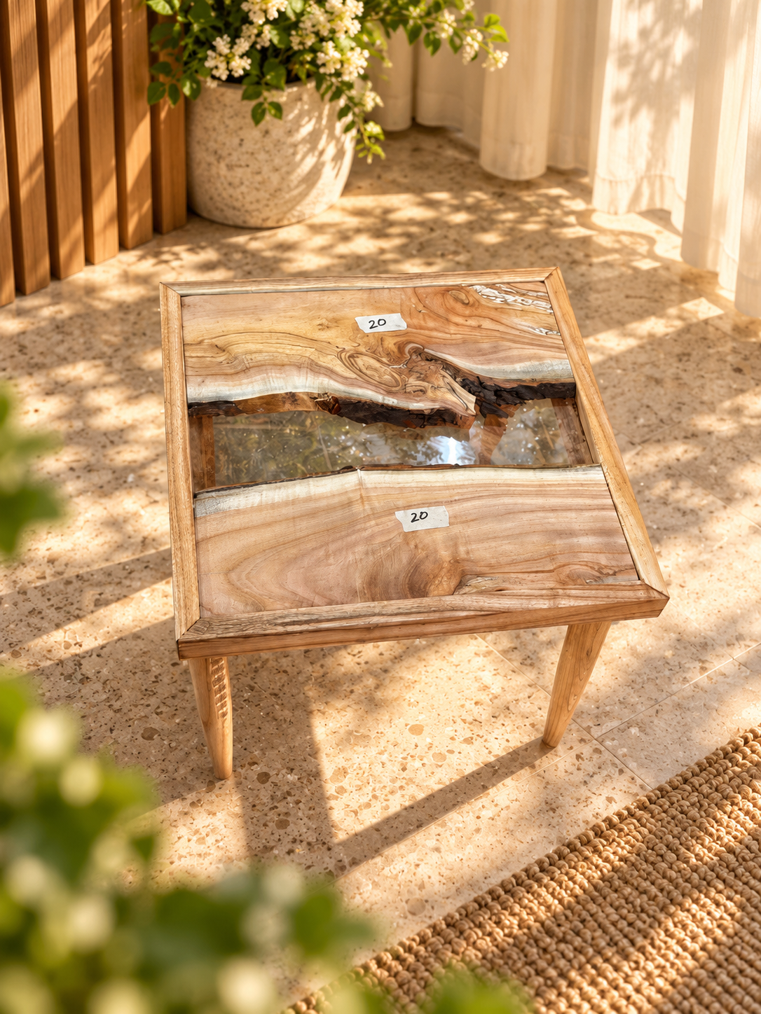 17x17" Wood River Table Base with Legs [Style 20]