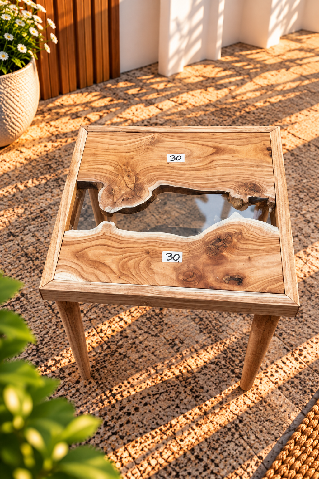 17x17" Wood River Table Base with Legs [Style 30]