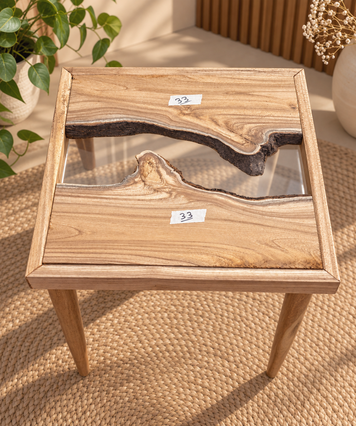 17x17" Wood River Table Base with Legs [Style 33]