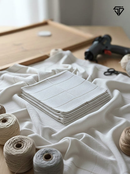 Tufting Fabric with Yellow Line (4.5ft × 4.5ft)