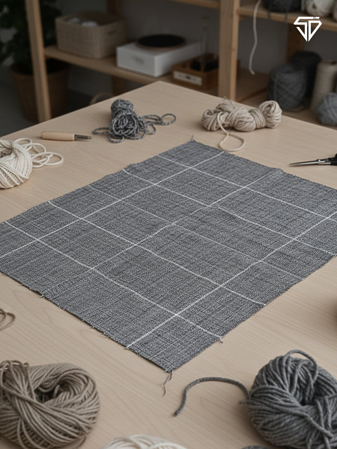Monk's Cloth – Grey (4.5ft × 4.5ft)