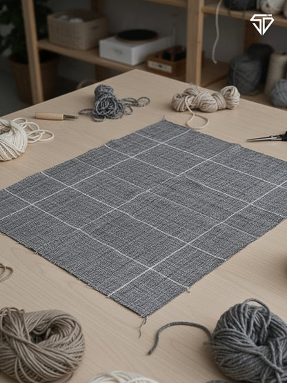 Monk's Cloth – Grey (4.5ft × 4.5ft)