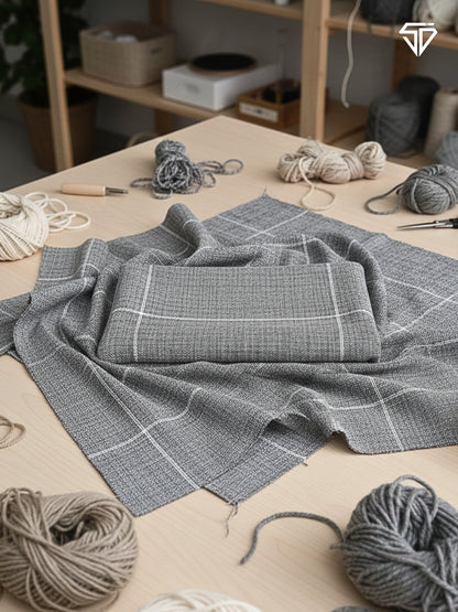 Monk's Cloth – Grey (4.5ft × 4.5ft)