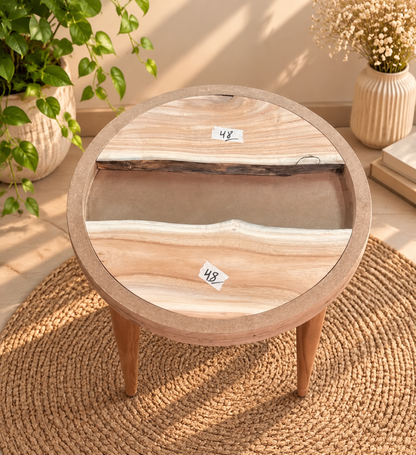 16" Framed Round River Table with Wooden Legs [Style 48]