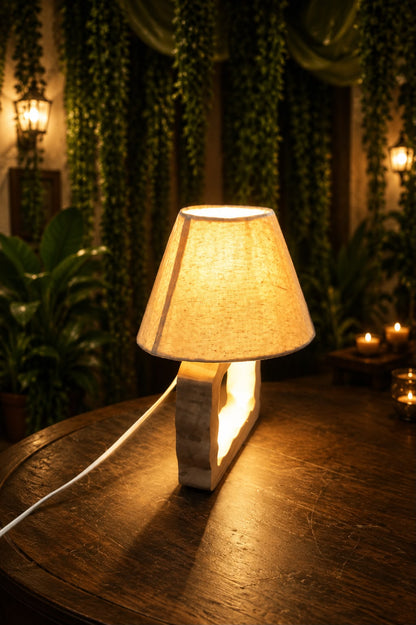 Ganesh Vatika LED Wooden Lamp Structure with Shade