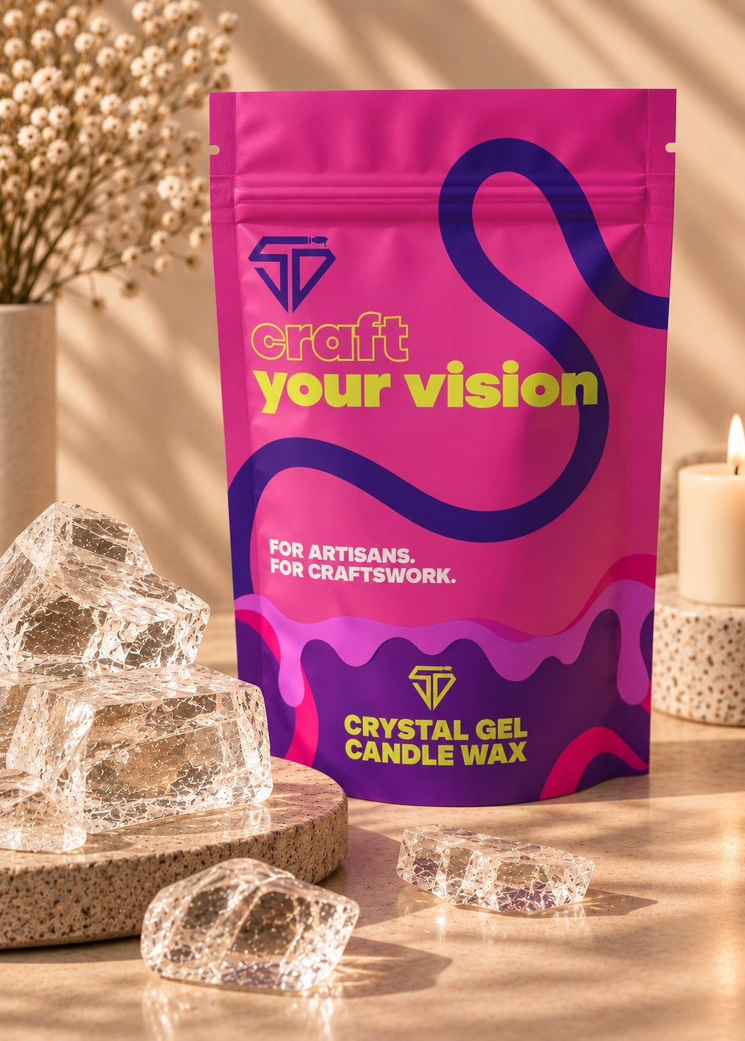 Premium Crystal Clear Gel Wax for Candle Making (1000g)