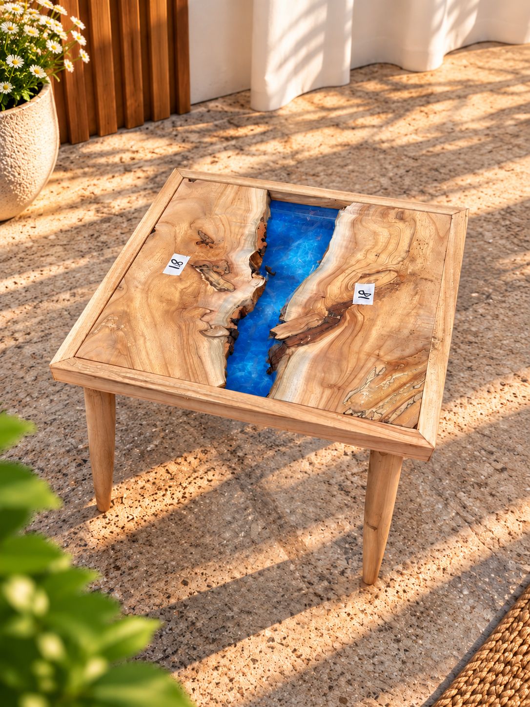 17x17" Wood River Table Base with Legs [Style 18]