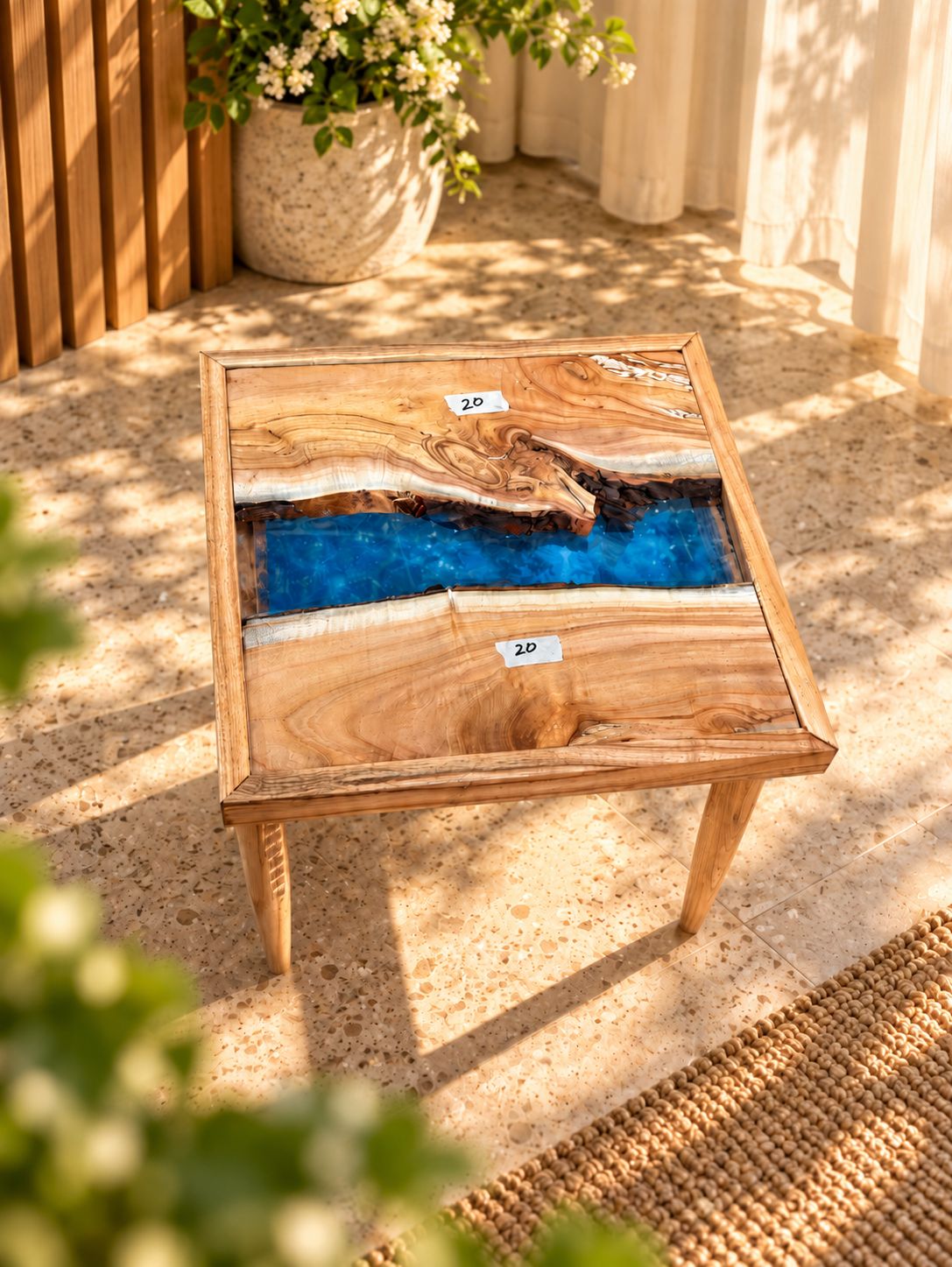 17x17" Wood River Table Base with Legs [Style 20]
