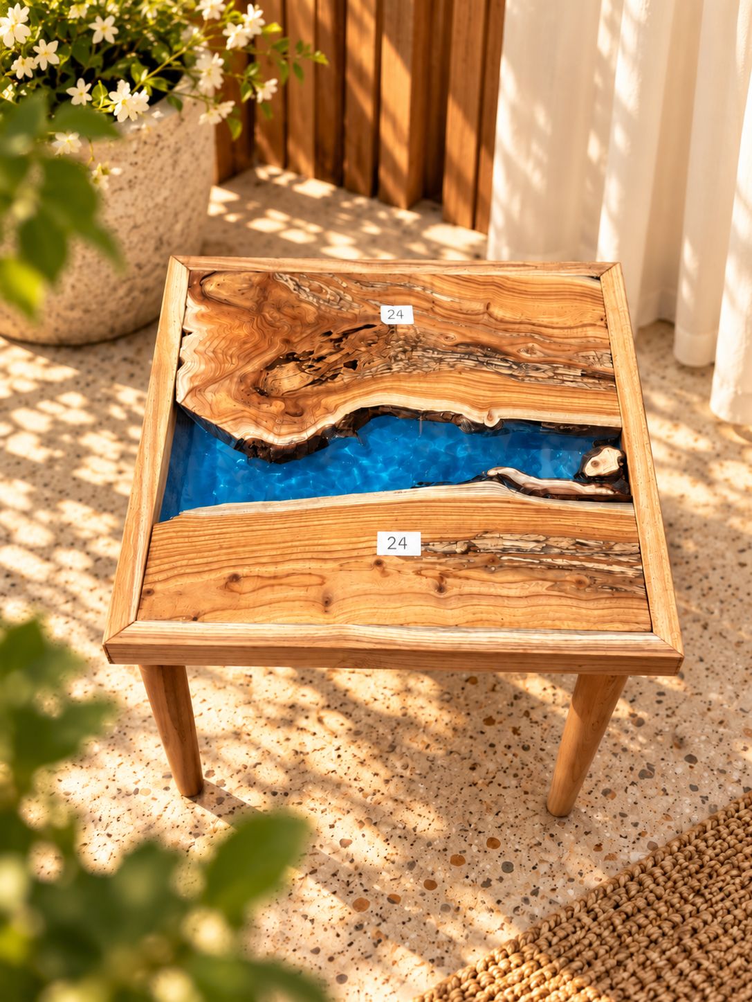 17x17" Wood River Table Base with Legs [Style 24]