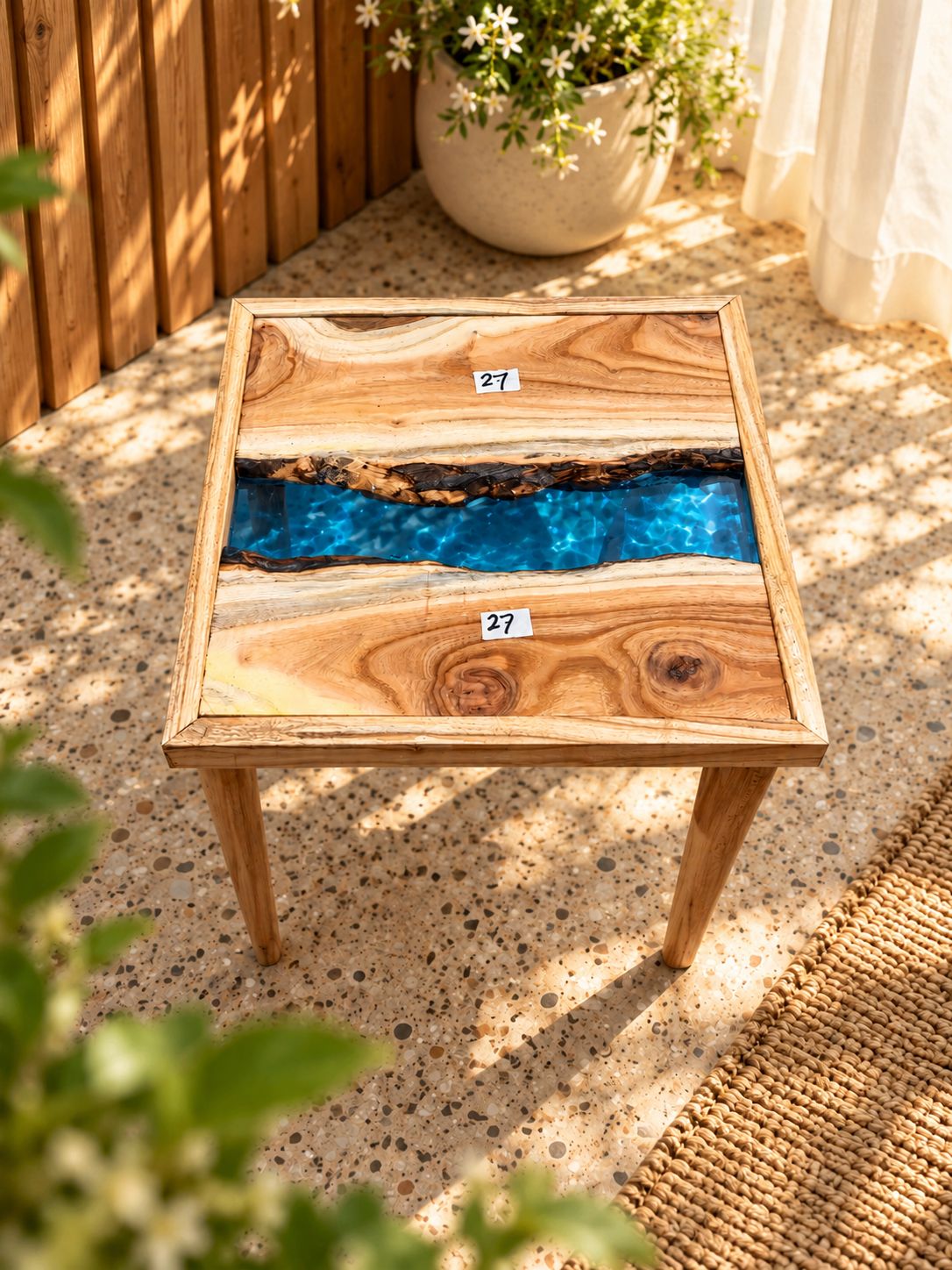 17x17" Wood River Table Base with Legs [Style 27]