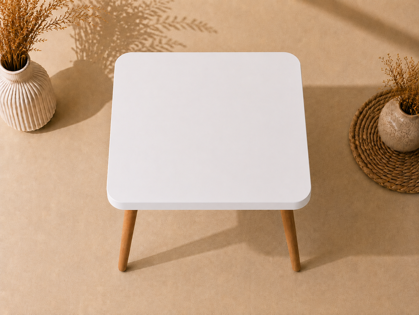 Flat Rounded Square Acrylic MDF Table