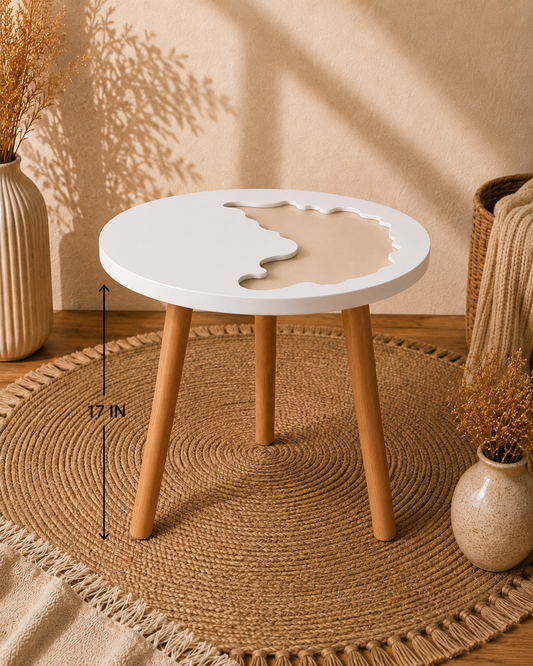 Round Abstract Pattern Acrylic MDF Table
