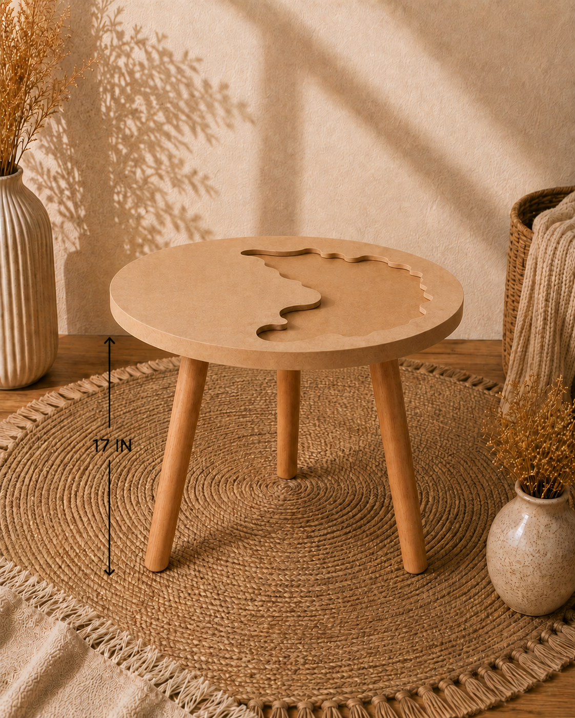 Round Abstract Pattern MDF Table