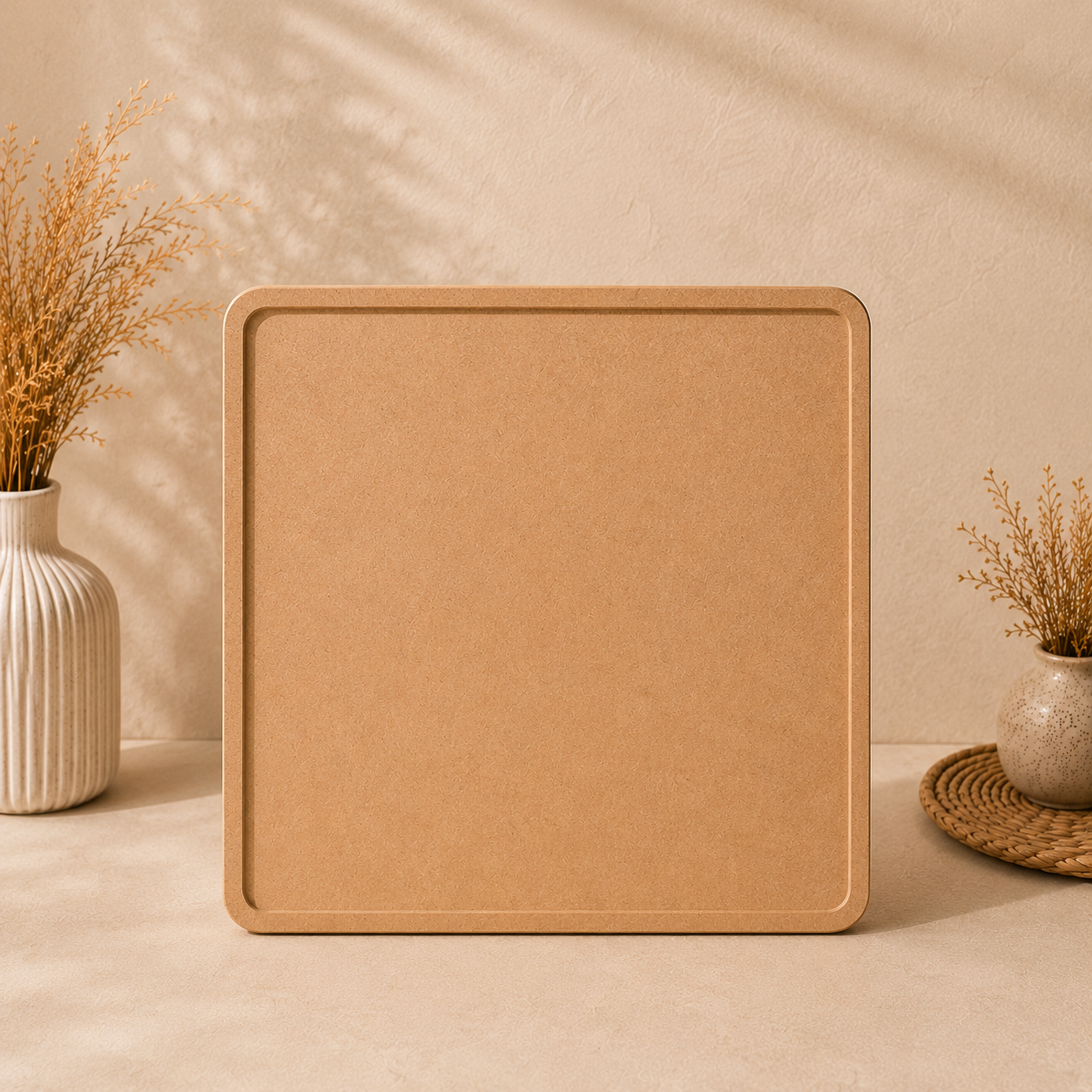 Rounded Square MDF Table with Raised Edge