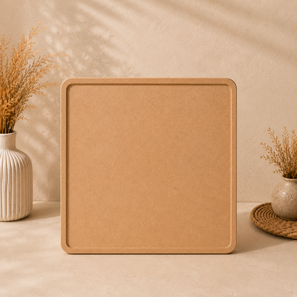 Rounded Square MDF Table with Raised Edge