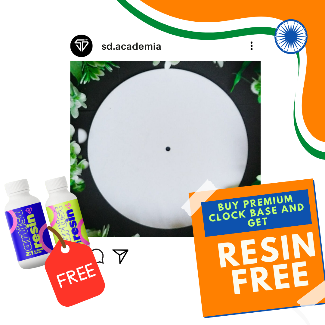 Premium Acrylic Clock Base + 2:1 Resin Hardner- 300gm
