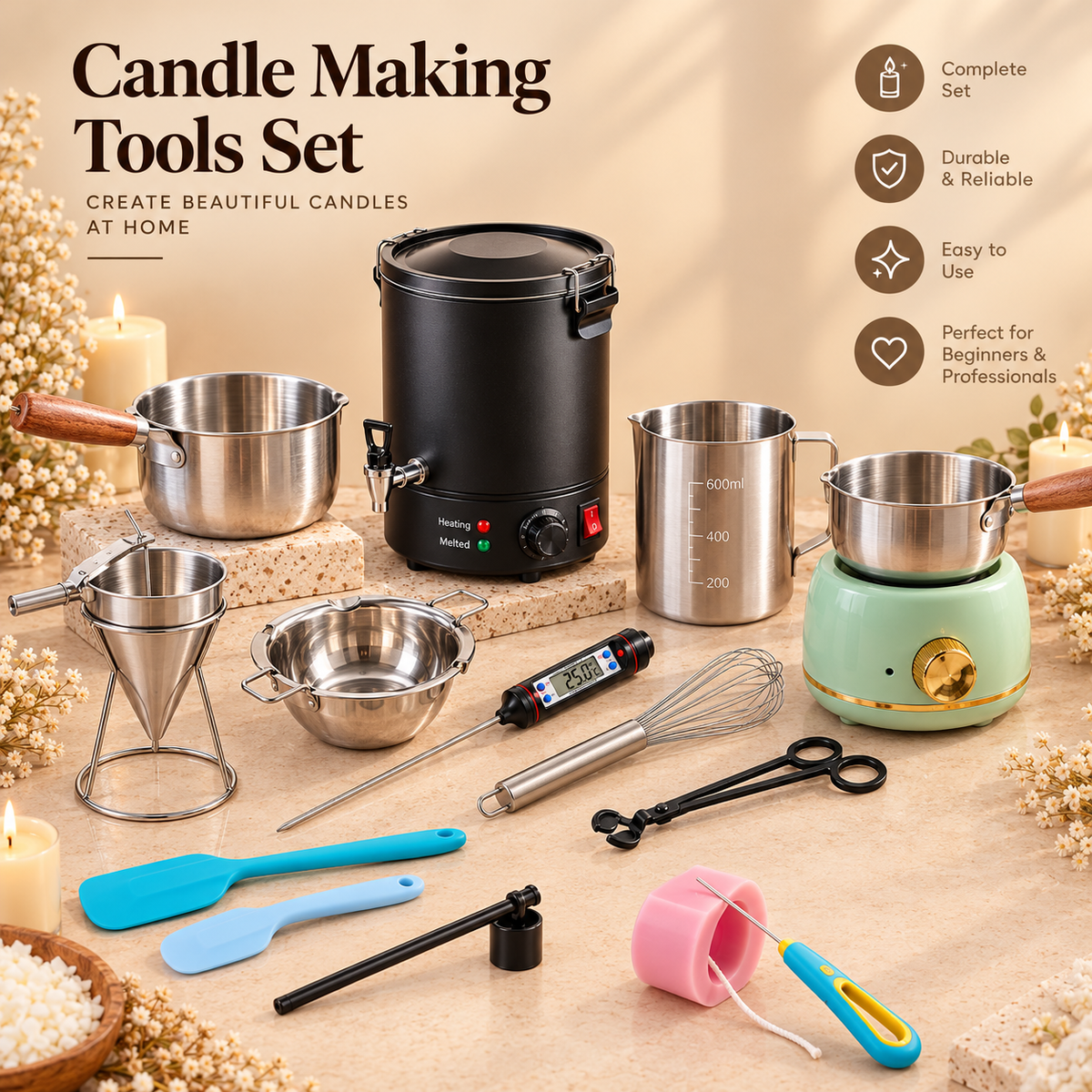 Complete Professional Candle Making Toolkit & Equipment Set | SD Fine Arts
