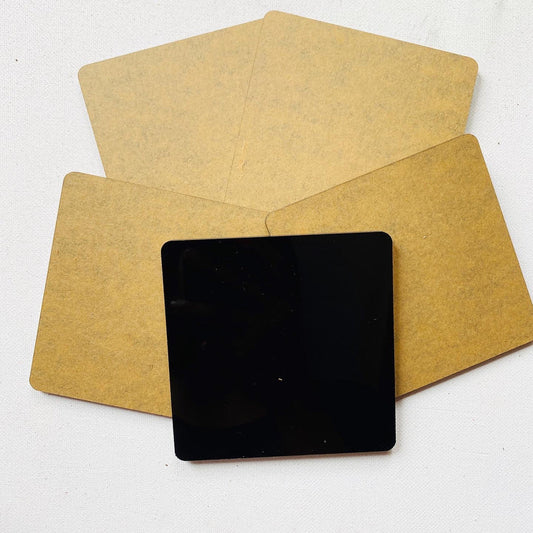 Square Acrylic Coasters- Black