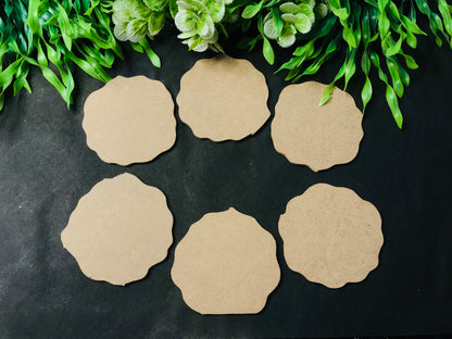 Wavy MDF Coasters- Set of 4