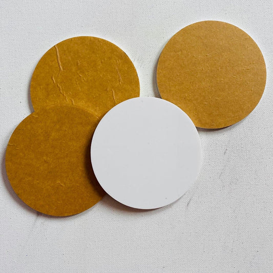 Round Acrylic Coasters- White
